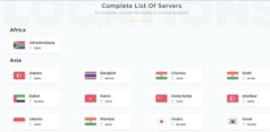 TigerVPN服務器的完整列表